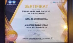 SMSI Lampung Raih Anugerah dari Rektor Unila