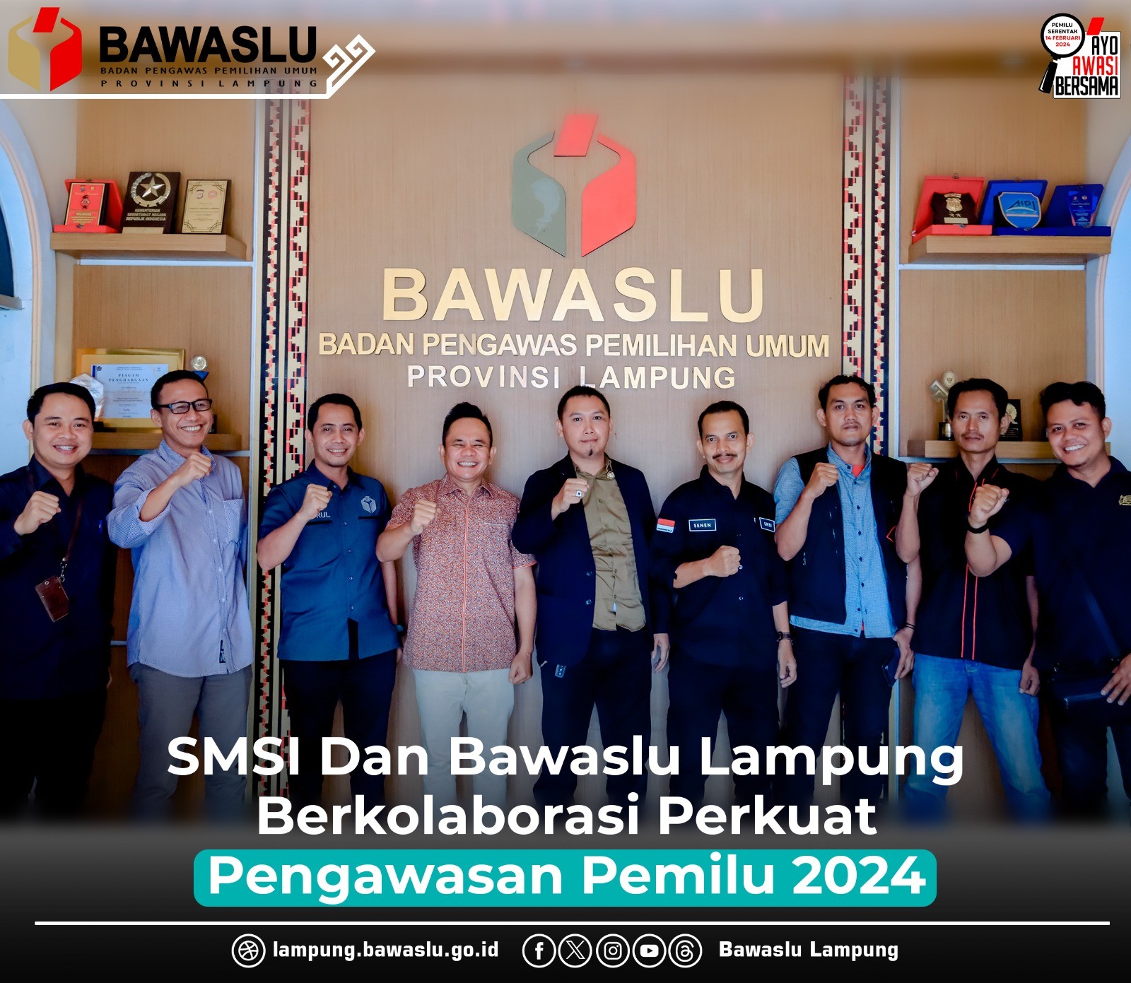 Bawaslu Apresiasi Peran Aktif SMSI Lampung Awasi Pemilu 2024