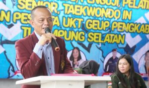 Pengkab TI Lamsel Gelar Ujian Kenaikan Tingkat, Diikuti 139 Taekwondoin