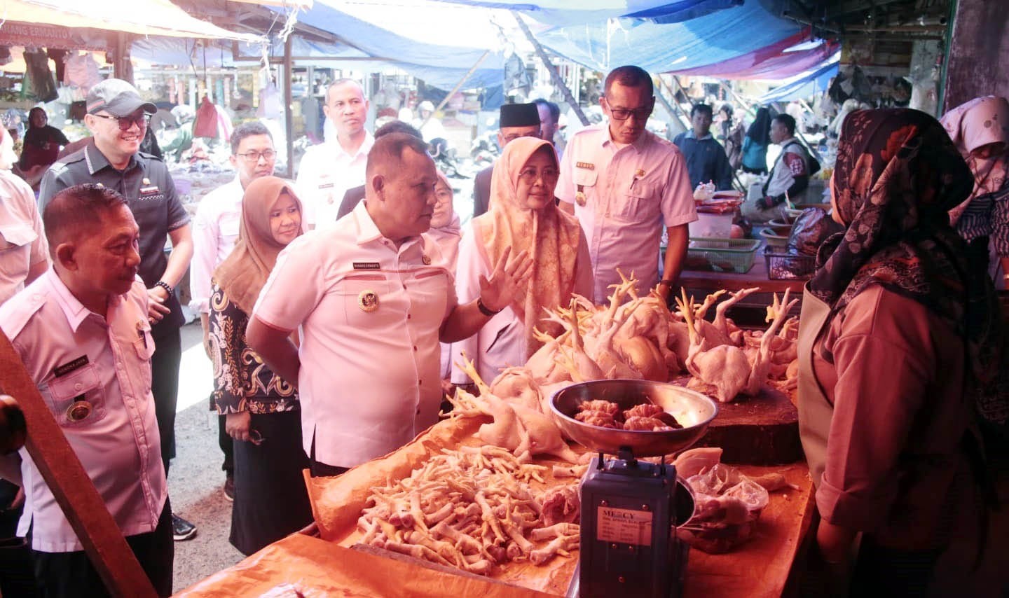 Pastikan Stabilitas Harga, Nanang Ermanto Pantau Bahan Pokok di Pasar Inpres Kalianda