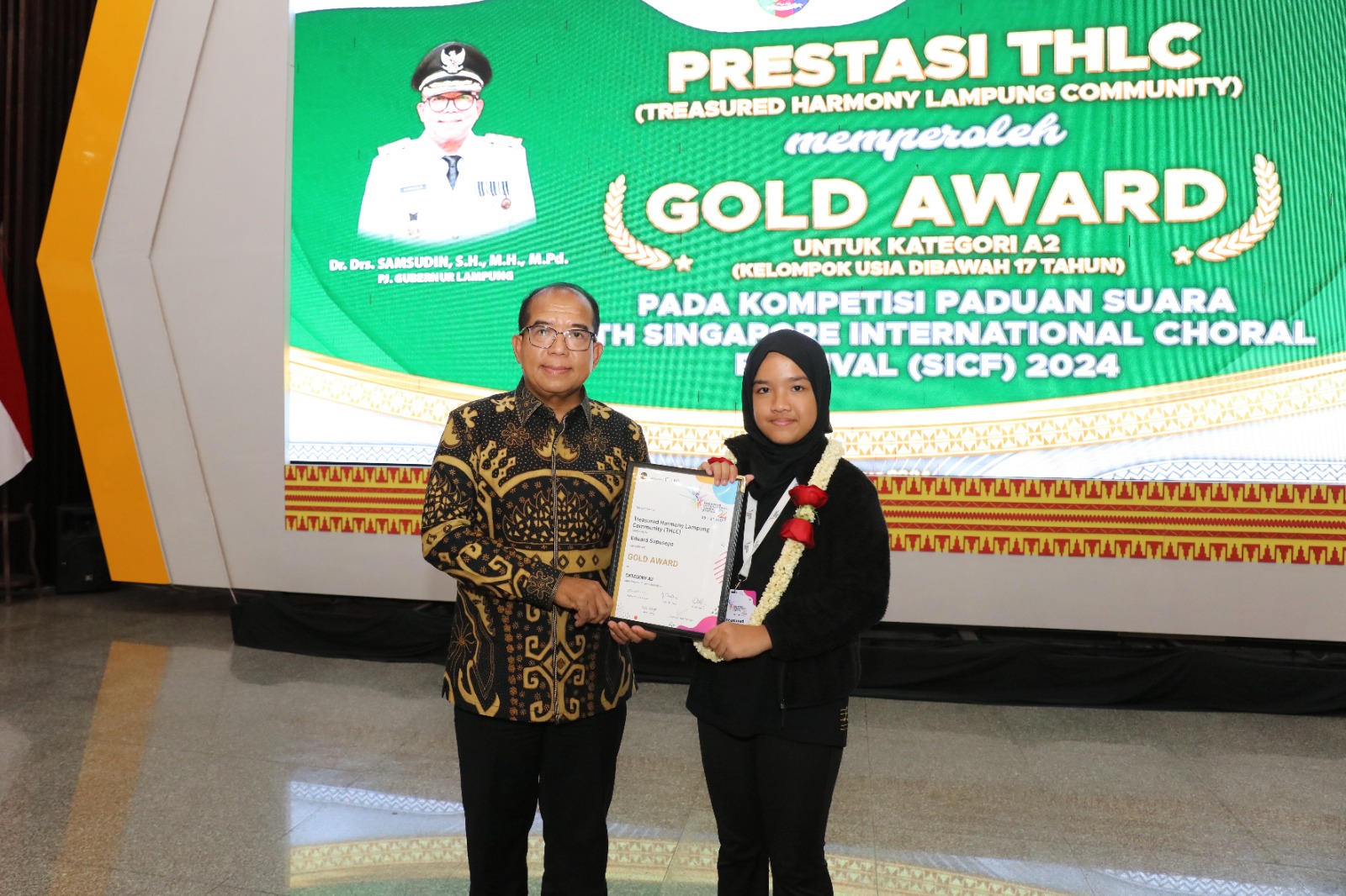 Pj. Gubernur Samsudin Apresiasi Paduan Suara THLC yang Meraih Gold Award Singapore International Choral Festival 2024