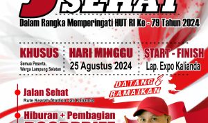 Yuk Ramaikan, Pemkab Lampung Selatan Gelar Jalan Sehat Hadiah Umrah, Minggu 25 Agustus 2024