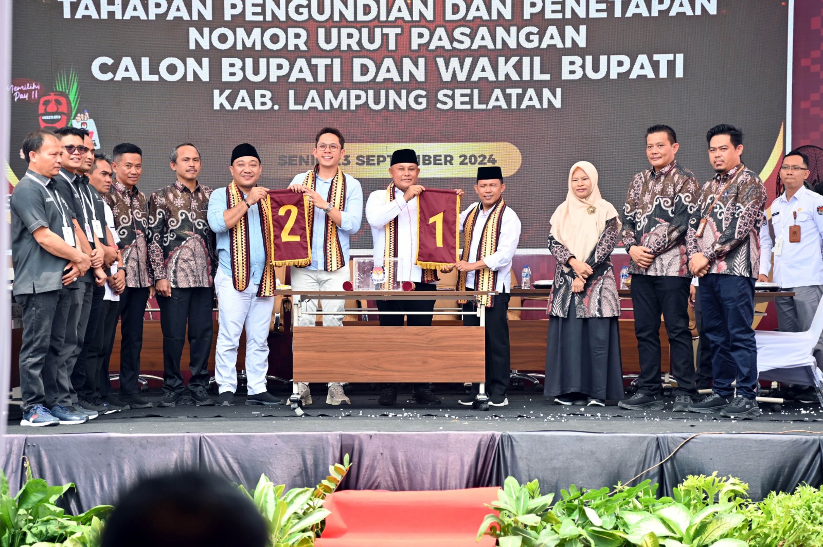 KPU Sahkan Nomor Urut Paslon Bupati dan Wakil Bupati Lamsel di Pilkada 2024, Nanang-Antoni 1, Egi-Syaiful 2