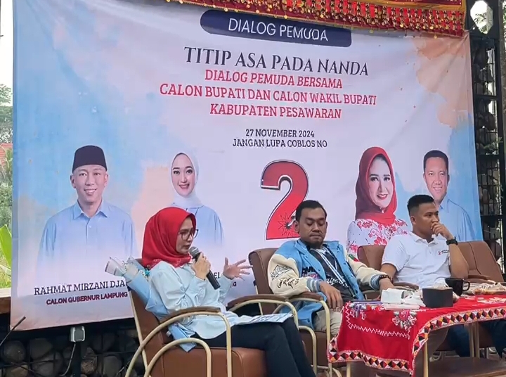 Nanda Dan Anton Calon Bupati Pesawaran nomor Urut 02, Dialog Bersama Pemuda Pesawaran