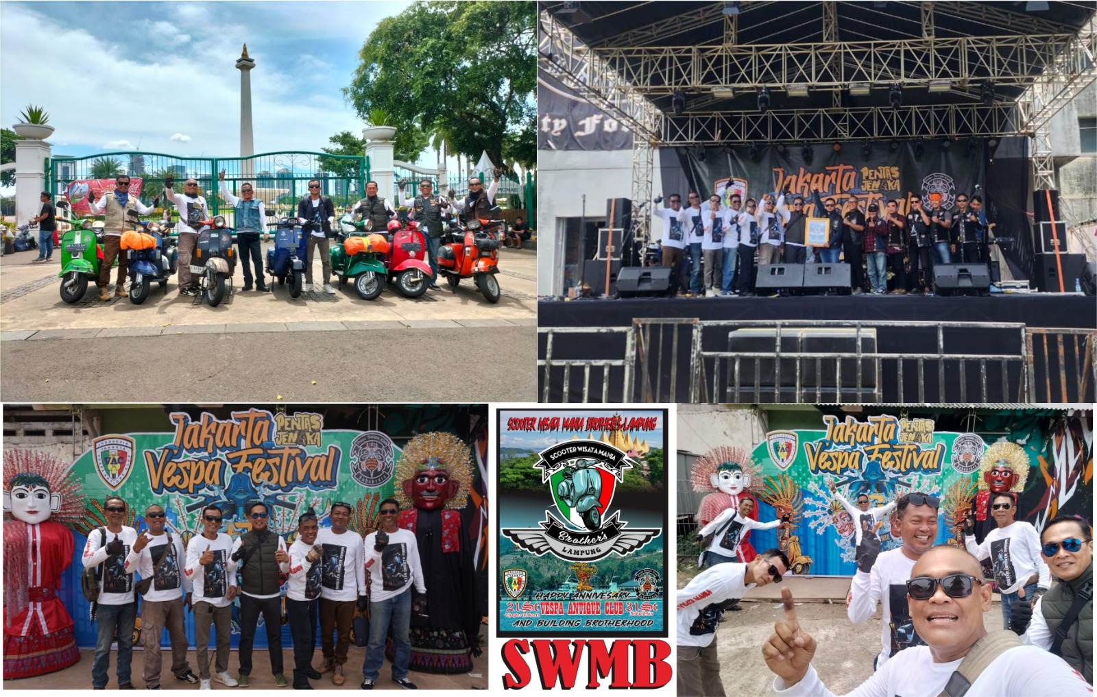Vespa Scooter Wisata Mania Brathers Lampung Hadiri Ultah Ke 21 VAC Chapter Jakarta 
