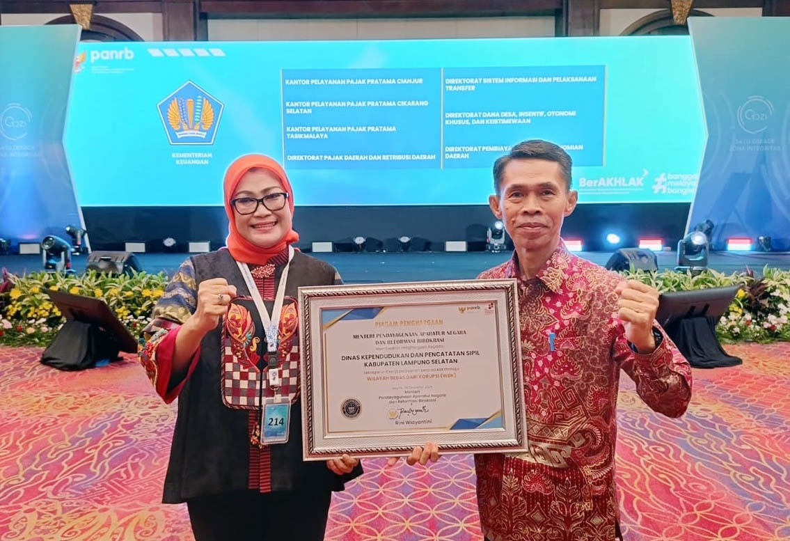 Satu-satunya di Lampung, Disdukcapil Lampung Selatan Raih Predikat WBK