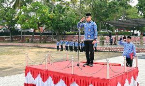 Kadis Kominfo Pimpin Upacara Bulanan Pemkab Lampung Selatan