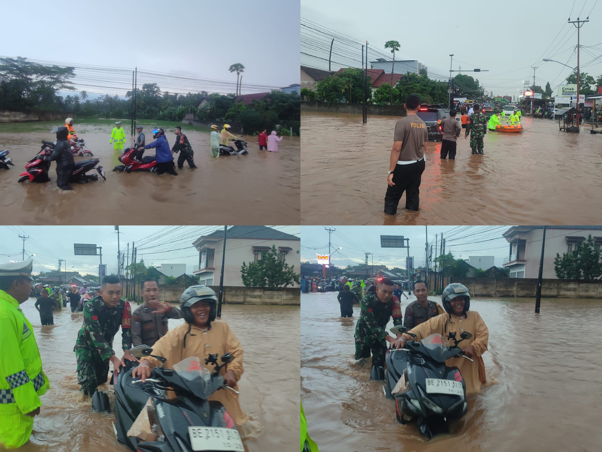 Ratusan Kendaraan Terjebak Banjir Di Gedong Tataan Pesawaran