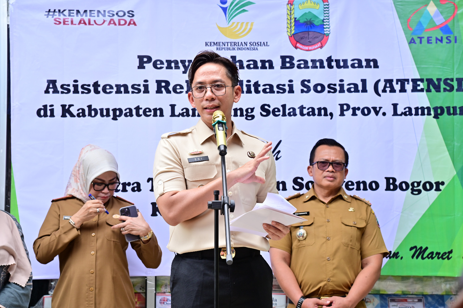 Pemkab Lampung Selatan Terima Bantuan ATENSI Rp617.918.000 dari Kementerian Sosial RI