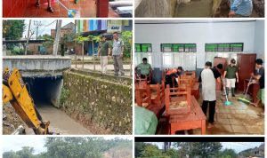 Camat Sukabumi Lurah Campang Raya  Syahni dan Campang Jaya Alfredo Sagara Beserta Jajaran Pantau Perbaikan Talud Yang Jebol dan Pengerukan Drainase