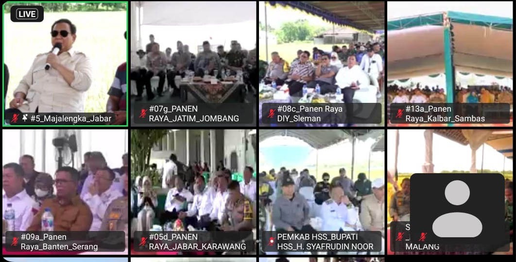 Pemkab Lampung Selatan Ikuti Panen Raya Serentak di 14 Provinsi Bersama Presiden Prabowo