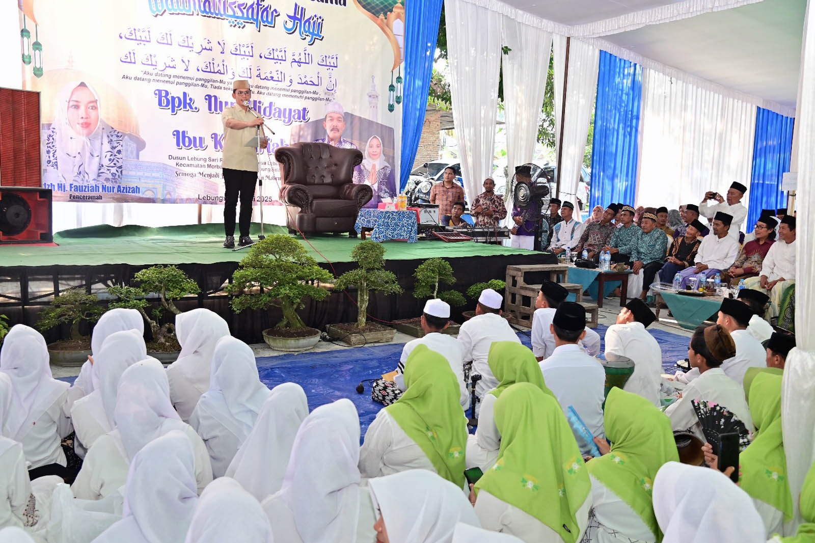 Hadiri Walimatussafar Haji Warganya, Bupati Egi Doakan Jadi Haji Mabrur