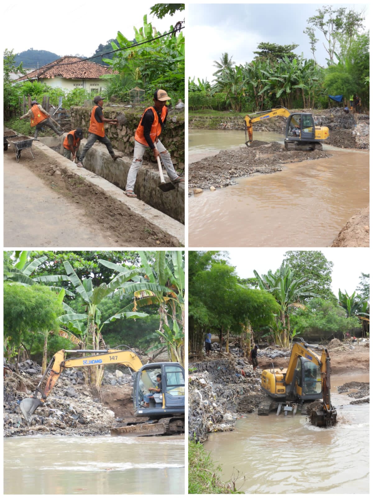 H+3 Idulfitri, Pemerintah Kota Bandar Lampung Menerjunkan Tim Untuk Memperbaiki Talud Yang Jebol