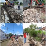 Camat Sukabumi dan Campang Beserta Jajaran Memantau Perbaikan Talud Yang Jebol dan Pengerukan Drainase