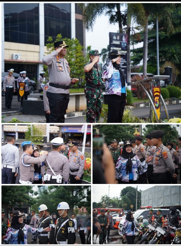 Walikota Bandar Lampung Eva Dwiana Pimpin Apel Gelar Pasukan Operasi Ketupat Krakatau 2025