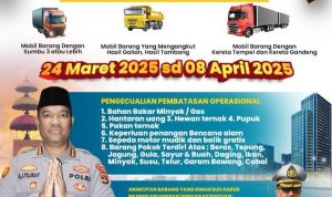 Pembatasan Operasional Angkutan Barang Selama Libur Lebaran 2025 di Bandar Lampung
