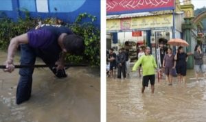 Diduga Drainase Ditutup PT. Pelindo, Kelurahan Pidada dan Panjang Utara Banjir