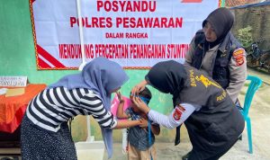 Sinergi Polres Pesawaran dan Puskesmas Bernung: Posyandu Balita untuk Cegah Stunting