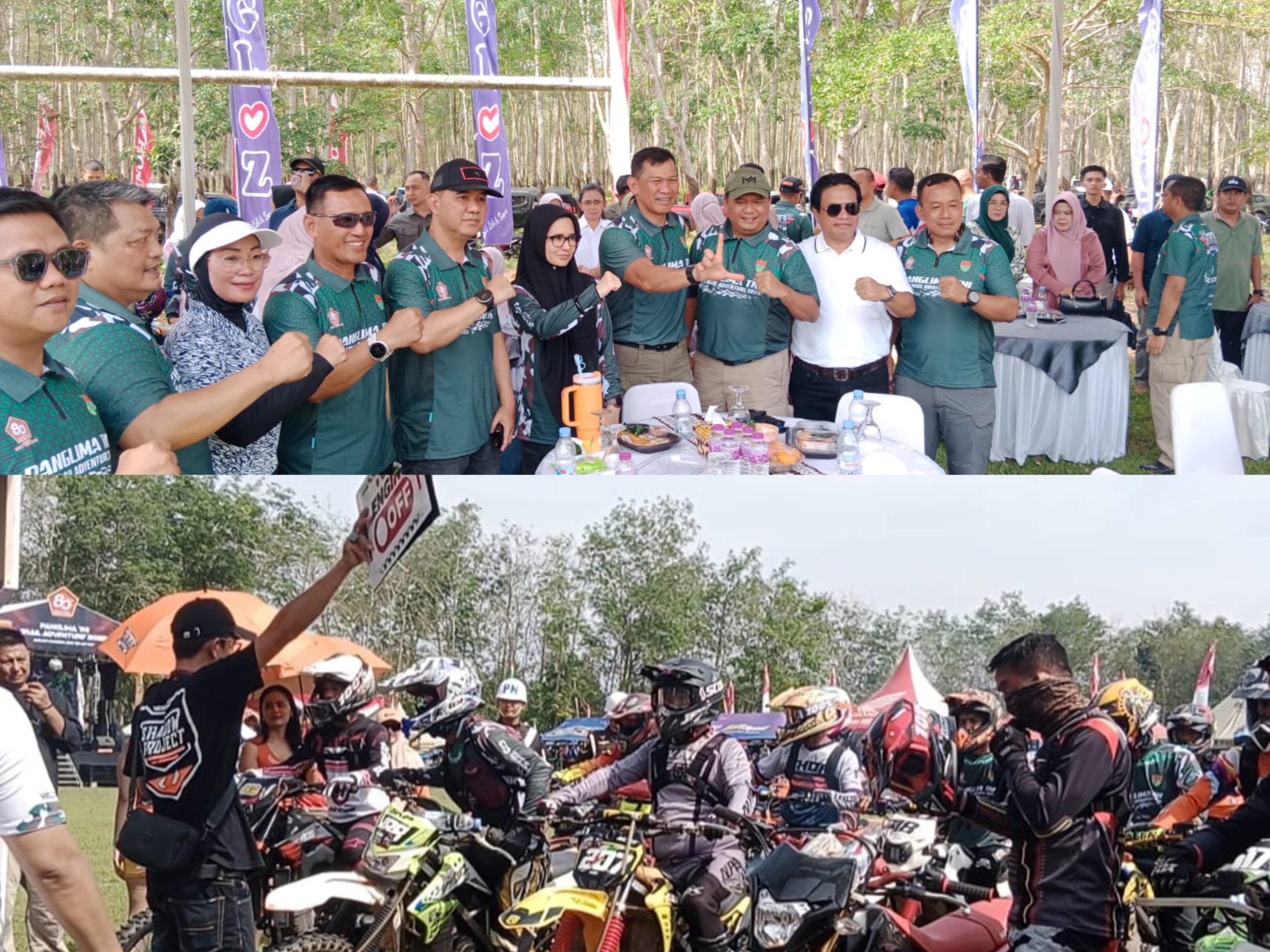 Dibuka Pangdam XXI Radin Intan, Ribuan Trail Jelajahi Perkebunan PTPN Unit Usaha Way Berulu Pesawaran 