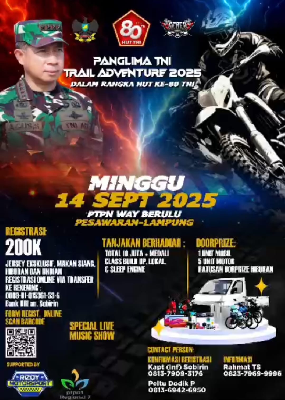 Rebut Hadiah Panglima, Ribuan Rider Bakal Ramaikan Trail Advanture 2025 HUT TNI ke-80