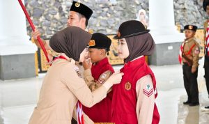 Ketua Mabicab Nanda Indira Lepas 86 Peserta Kontingen Kwarcab Pesawaran pada Perhelatan Jambore Daerah ke-VII