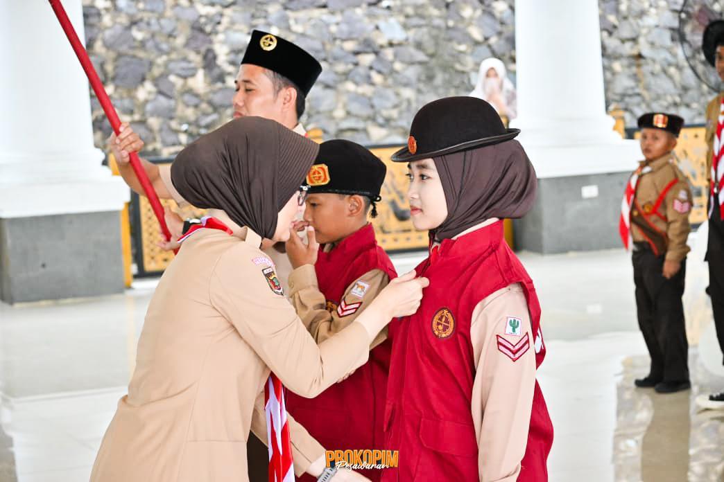 Ketua Mabicab Nanda Indira Lepas 86 Peserta Kontingen Kwarcab Pesawaran pada Perhelatan Jambore Daerah ke-VII