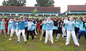 Roadshow Senam Oke Gas di Desa Pasuruan, Pemkab Lampung Selatan Bangun Fondasi Kesehatan Jangka Panjang