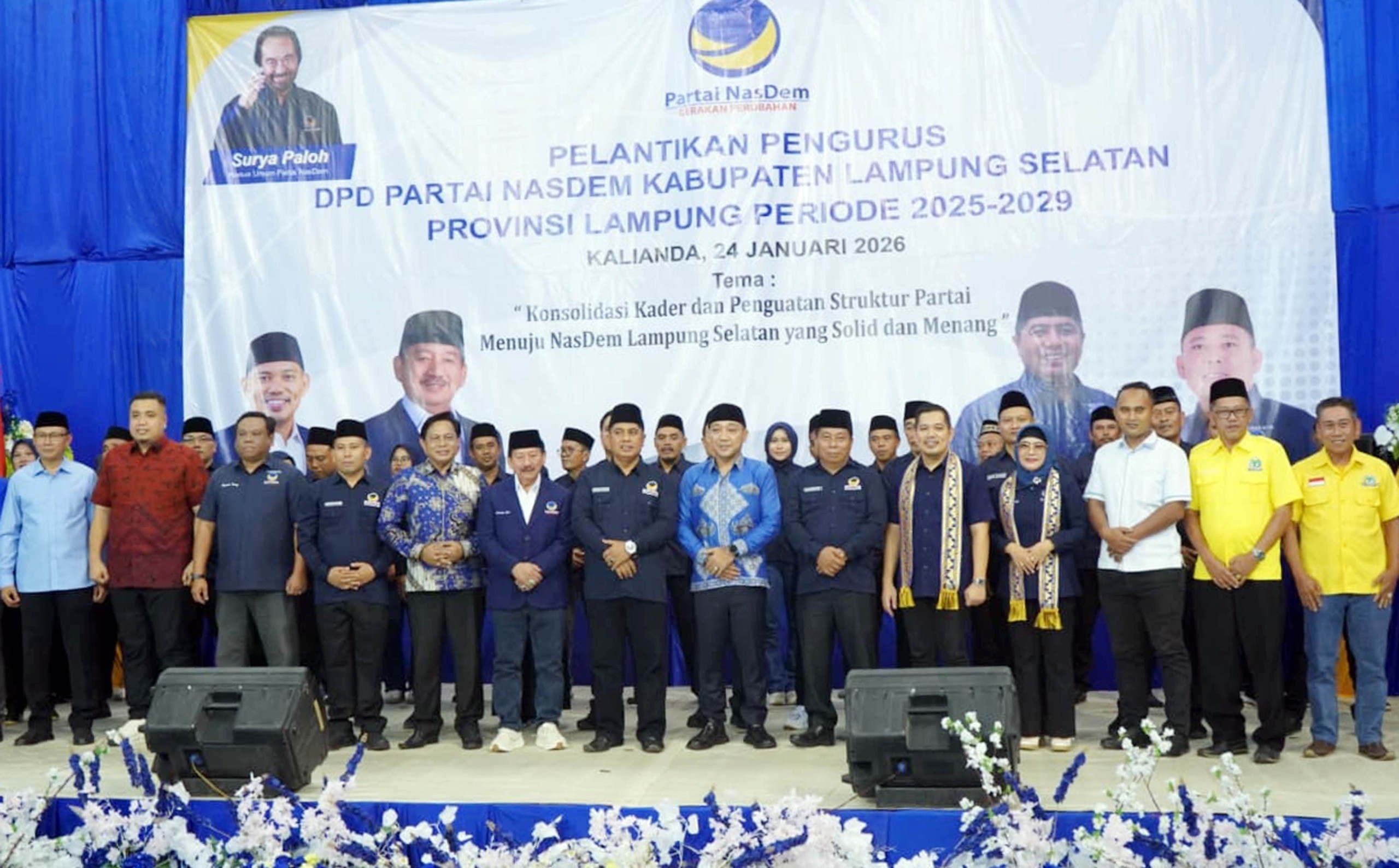 Pelantikan Pengurus DPD NasDem, Bupati Egi Tegaskan Pentingnya Kolaborasi Politik untuk Pembangunan Daerah