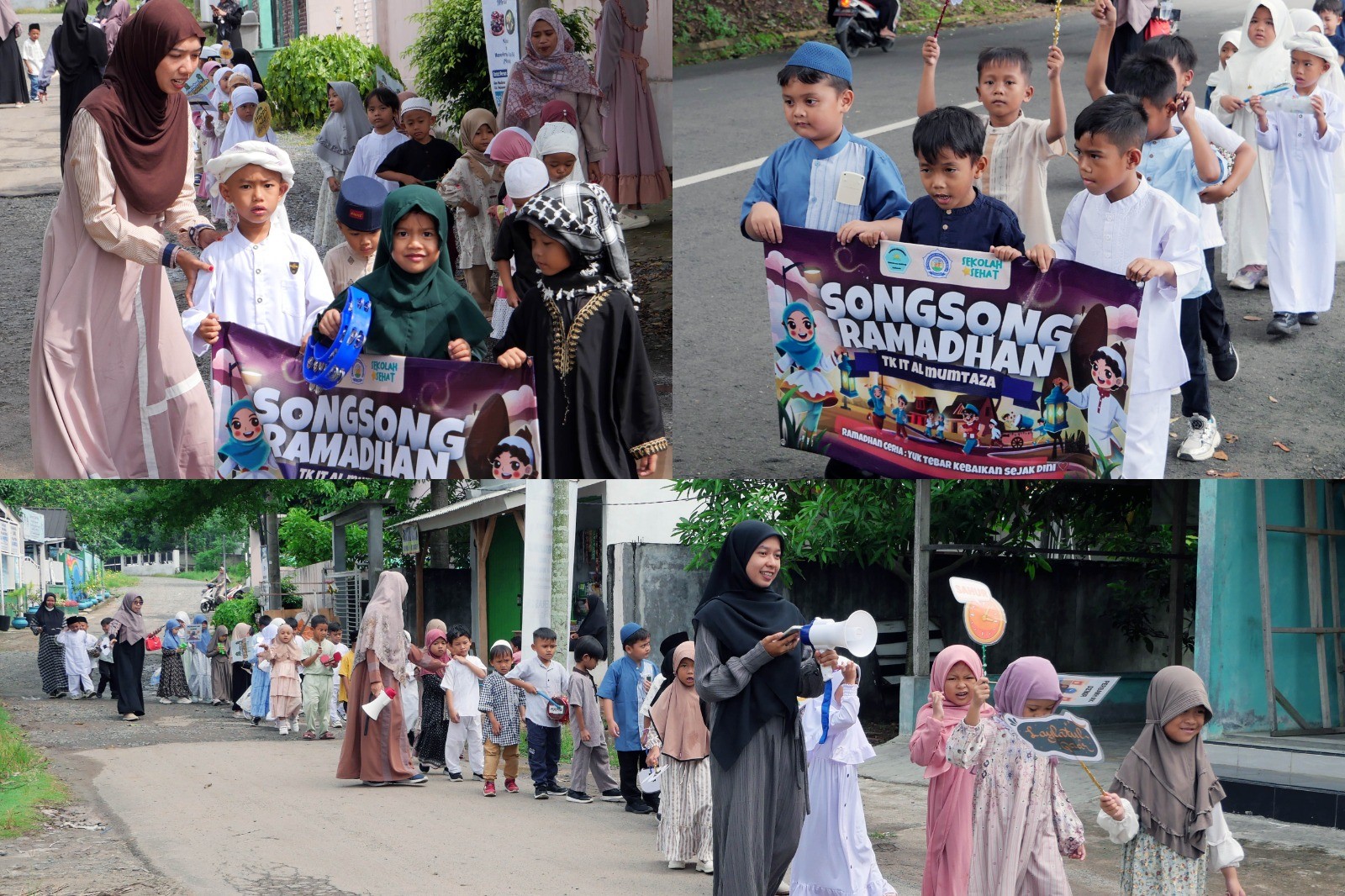 Cara Ceria Anak TK IT Al Mumtaza Sambut Ramadan, Pawai Jalan Kaki Keliling Kompleks Pemkab Lamsel