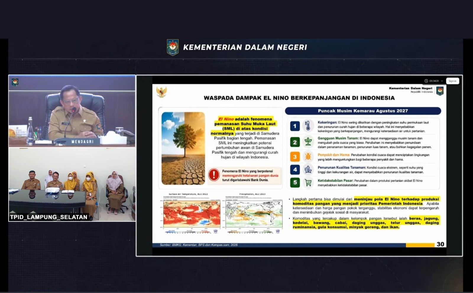 Pemkab Lampung Selatan Tingkatkan Kewaspadaan Hadapi Potensi El Nino 2026-2027, Jaga Stabilitas Pangan dan Inflasi Daerah
