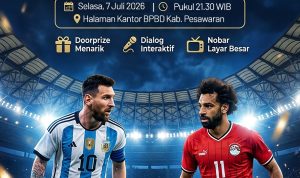 BPBD Pesawaran Gelar Nobar Argentina Vs Mesir, di Halaman Kantor BPBD Pesawaran Gelar Nobar Argentina Vs Mesir, di Halaman Kantor
