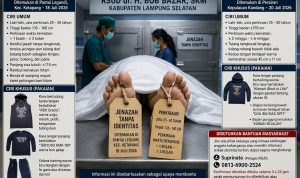 RSUD dr. H. Bob Bazar Umumkan Dua Jenazah Tanpa Identitas, Masyarakat Diminta Bantu Proses Identifikasi Korban RSUD dr. H. Bob Bazar Umumkan Dua Jenazah Tanpa Identitas, Masyarakat Diminta Bantu Proses Identifikasi Korban