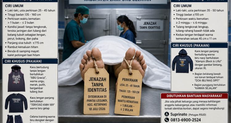 RSUD dr. H. Bob Bazar Umumkan Dua Jenazah Tanpa Identitas, Masyarakat Diminta Bantu Proses Identifikasi Korban